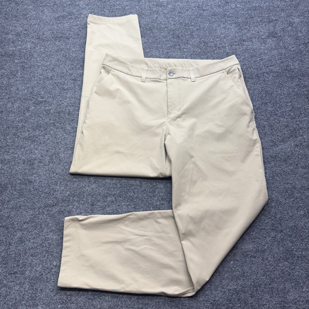 Lululemon Commission Slim Fit Warpstreme Pants Tan Khaki Mens 34 LM5AO5S